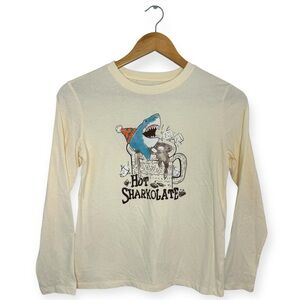 Cat & Jack ‘Hot Sharkolate’ Yellow/Cream Long Sleeve Graphic Shirt M (8)